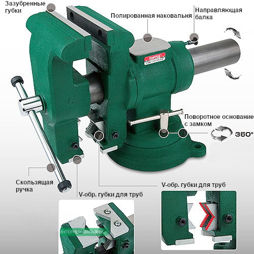 Тиски многофункциональные поворотные 150мм 6" TOPTUL DJAB0106