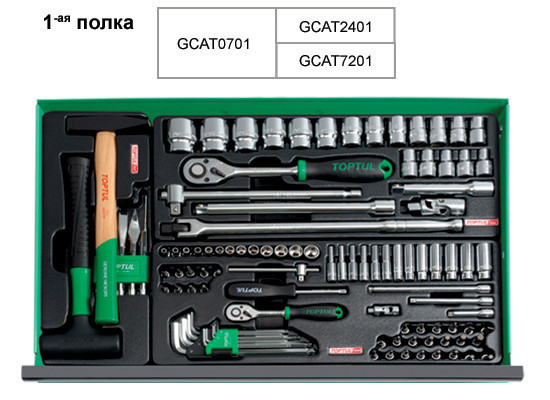 Ящик для СТО с инструментом TOPTUL (Pro-Line) 3 секции 157 ед. GCAZ0011