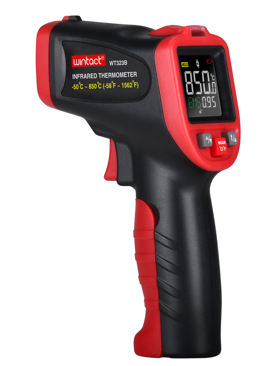 ИК пирометр (цв. дисплей, термопара) -50-850°C WINTACT WT323B