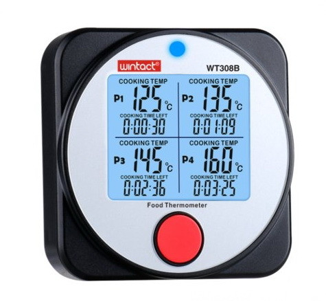 Термометр пищевой электронный 4-х канальный Bluetooth -40-300°C WINTACT WT308B