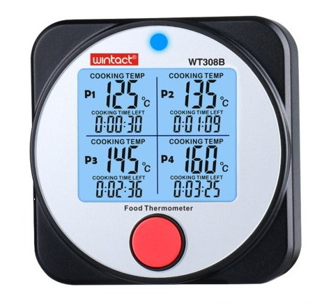 Термометр пищевой электронный 4-х канальный Bluetooth -40-300°C WINTACT WT308B